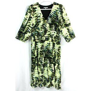 Oliver Bonas Colorful Abstract Tiered Lined Blouson Boho Maxi Dress Whimsy 12